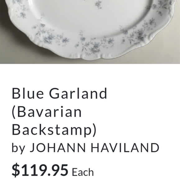 Jonathan Haviland Bavaria Germany Blue Garland 13" platter - Picture 12 of 12